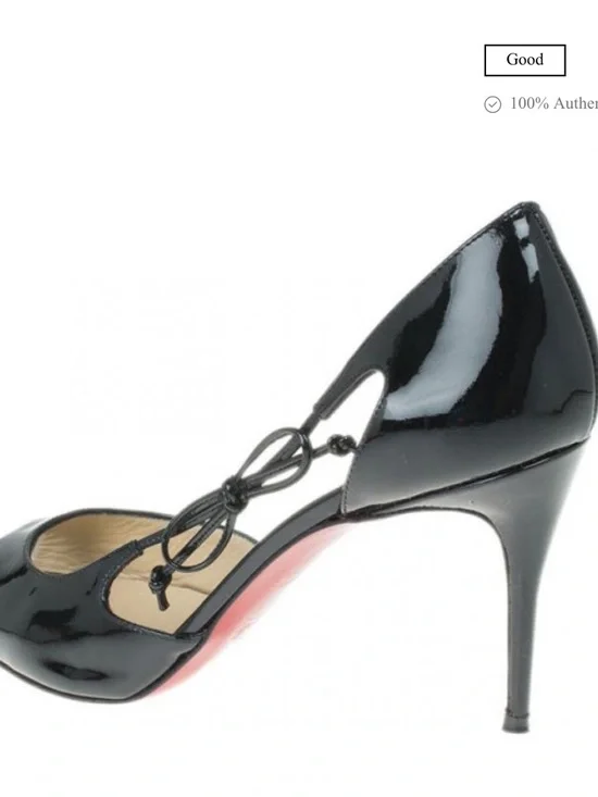 Christian Louboutin Black Patent Leather Delico 100' D'orsay Pumps Peep Toe 41 - Picture 3 of 16